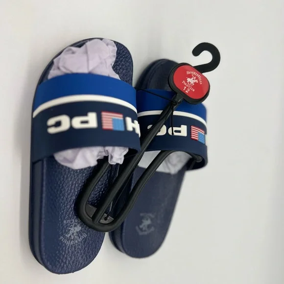 Beverly Hills Boys Slides Non-Slip (Toddler-Big Kid), Navy Blue size 12 - Picture 5 of 6